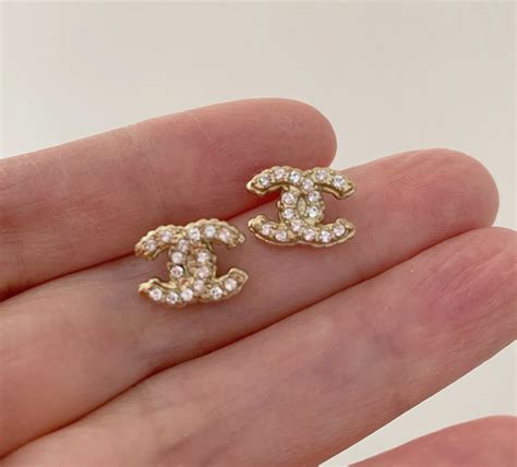 chanel earrings gold cc|genuine Chanel earrings.